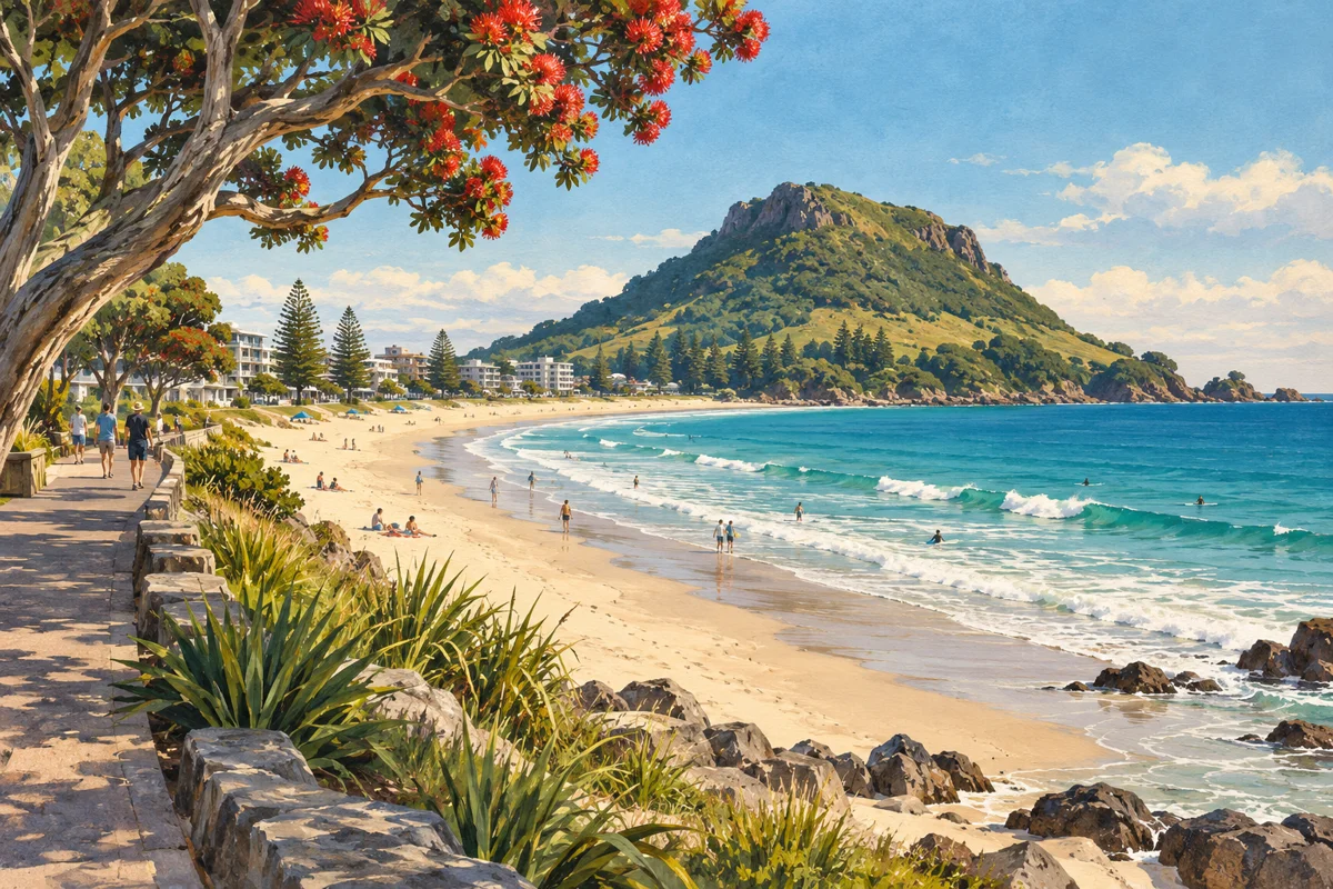 Mount Maunganui Beach, Tauranga — illustration